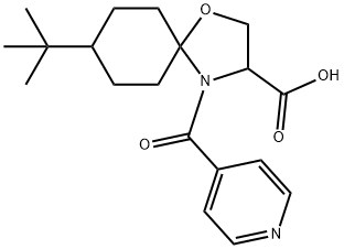 8-tert-butyl-4-(pyridine-4-carbonyl)-1-oxa-4-azaspiro[4.5]decane-3-carboxylic acid Structure