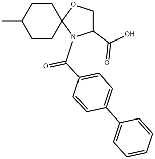 4-{[1,1-biphenyl]-4-carbonyl}-8-methyl-1-oxa-4-azaspiro[4.5]decane-3-carboxylic acid Structure