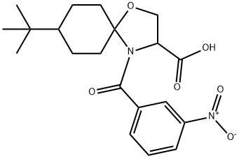 8-tert-butyl-4-(3-nitrobenzoyl)-1-oxa-4-azaspiro[4.5]decane-3-carboxylic acid 구조식 이미지