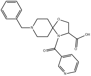 8-benzyl-4-(pyridine-3-carbonyl)-1-oxa-4,8-diazaspiro[4.5]decane-3-carboxylic acid Structure