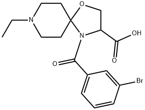 4-(3-bromobenzoyl)-8-ethyl-1-oxa-4,8-diazaspiro[4.5]decane-3-carboxylic acid Structure