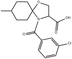 4-(3-chlorobenzoyl)-8-methyl-1-oxa-4-azaspiro[4.5]decane-3-carboxylic acid 구조식 이미지