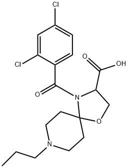 4-(2,4-dichlorobenzoyl)-8-propyl-1-oxa-4,8-diazaspiro[4.5]decane-3-carboxylic acid 구조식 이미지