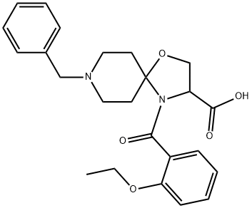 8-benzyl-4-(2-ethoxybenzoyl)-1-oxa-4,8-diazaspiro[4.5]decane-3-carboxylic acid 구조식 이미지