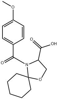 4-(4-methoxybenzoyl)-1-oxa-4-azaspiro[4.5]decane-3-carboxylic acid 구조식 이미지