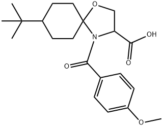 8-tert-butyl-4-(4-methoxybenzoyl)-1-oxa-4-azaspiro[4.5]decane-3-carboxylic acid 구조식 이미지