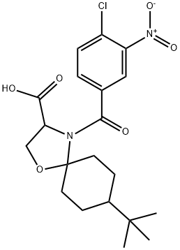 8-tert-butyl-4-(4-chloro-3-nitrobenzoyl)-1-oxa-4-azaspiro[4.5]decane-3-carboxylic acid 구조식 이미지