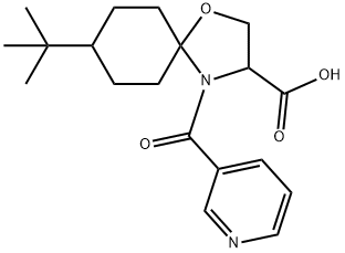 8-tert-butyl-4-(pyridine-3-carbonyl)-1-oxa-4-azaspiro[4.5]decane-3-carboxylic acid 구조식 이미지