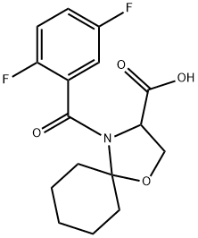 4-(2,5-difluorobenzoyl)-1-oxa-4-azaspiro[4.5]decane-3-carboxylic acid Structure