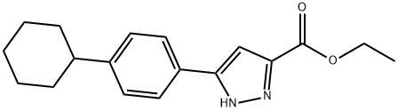 ethyl 5-(4-cyclohexylphenyl)-1H-pyrazole-3-carboxylate 구조식 이미지