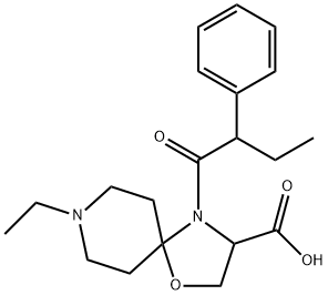 8-ethyl-4-(2-phenylbutanoyl)-1-oxa-4,8-diazaspiro[4.5]decane-3-carboxylic acid Structure