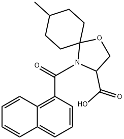 8-methyl-4-(naphthalene-1-carbonyl)-1-oxa-4-azaspiro[4.5]decane-3-carboxylic acid 구조식 이미지