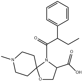 8-methyl-4-(2-phenylbutanoyl)-1-oxa-4,8-diazaspiro[4.5]decane-3-carboxylic acid 구조식 이미지