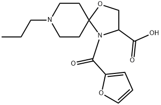 4-(furan-2-carbonyl)-8-propyl-1-oxa-4,8-diazaspiro[4.5]decane-3-carboxylic acid 구조식 이미지