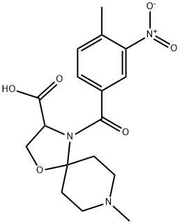 8-methyl-4-(4-methyl-3-nitrobenzoyl)-1-oxa-4,8-diazaspiro[4.5]decane-3-carboxylic acid 구조식 이미지