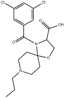 4-(3,5-dichlorobenzoyl)-8-propyl-1-oxa-4,8-diazaspiro[4.5]decane-3-carboxylic acid Structure