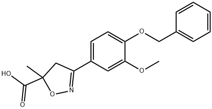 3-[4-(benzyloxy)-3-methoxyphenyl]-5-methyl-4,5-dihydro-1,2-oxazole-5-carboxylic acid 구조식 이미지