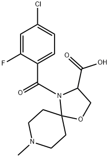 4-(4-chloro-2-fluorobenzoyl)-8-methyl-1-oxa-4,8-diazaspiro[4.5]decane-3-carboxylic acid Structure