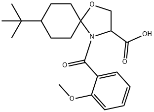 8-tert-butyl-4-(2-methoxybenzoyl)-1-oxa-4-azaspiro[4.5]decane-3-carboxylic acid 구조식 이미지