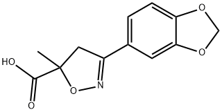3-(2H-1,3-benzodioxol-5-yl)-5-methyl-4,5-dihydro-1,2-oxazole-5-carboxylic acid Structure