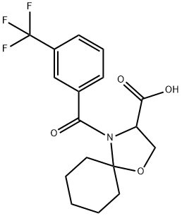 4-[3-(trifluoromethyl)benzoyl]-1-oxa-4-azaspiro[4.5]decane-3-carboxylic acid 구조식 이미지