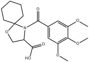 4-(3,4,5-trimethoxybenzoyl)-1-oxa-4-azaspiro[4.5]decane-3-carboxylic acid Structure