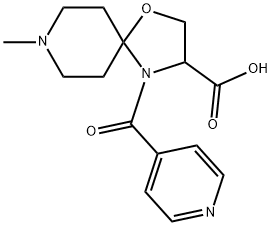 8-methyl-4-(pyridine-4-carbonyl)-1-oxa-4,8-diazaspiro[4.5]decane-3-carboxylic acid Structure