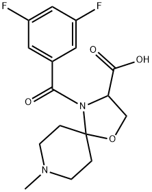 4-(3,5-difluorobenzoyl)-8-methyl-1-oxa-4,8-diazaspiro[4.5]decane-3-carboxylic acid 구조식 이미지