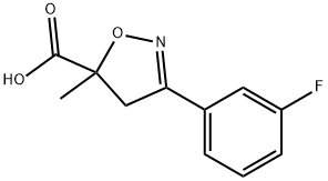 3-(3-fluorophenyl)-5-methyl-4,5-dihydro-1,2-oxazole-5-carboxylic acid 구조식 이미지