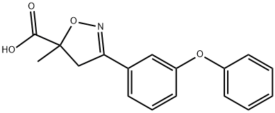 5-methyl-3-(3-phenoxyphenyl)-4,5-dihydro-1,2-oxazole-5-carboxylic acid 구조식 이미지