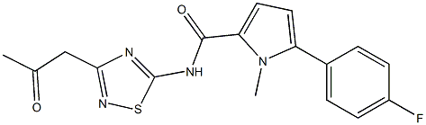 5-(4-fluorophenyl)-1-methyl-N-[3-(2-oxopropyl)-1,2,4-thiadiazol-5-yl]pyrrole-2-carboxamide Structure