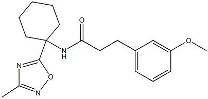 3-(3-methoxyphenyl)-N-[1-(3-methyl-1,2,4-oxadiazol-5-yl)cyclohexyl]propanamide Structure