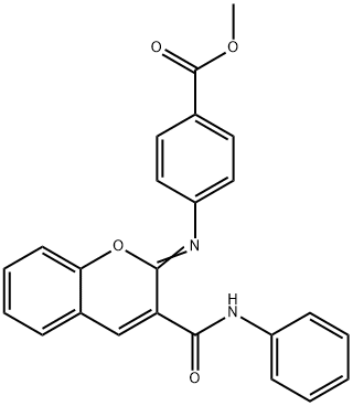 methyl 4-{[(2Z)-3-(phenylcarbamoyl)-2H-chromen-2-ylidene]amino}benzoate 구조식 이미지