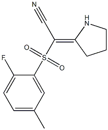 (2Z)-2-(2-fluoro-5-methylphenyl)sulfonyl-2-pyrrolidin-2-ylideneacetonitrile Structure