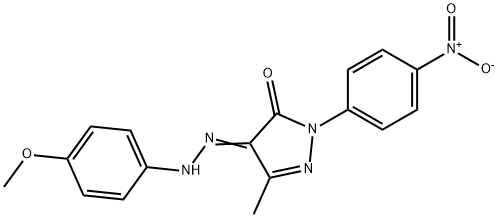 4-[(4-methoxyphenyl)hydrazono]-5-methyl-2-(4-nitrophenyl)-2,4-dihydro-3H-pyrazol-3-one 구조식 이미지