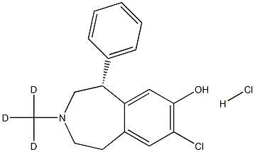 (5R)-8-chloro-5-phenyl-3-(trideuteriomethyl)-1,2,4,5-tetrahydro-3-benzazepin-7-ol:hydrochloride 구조식 이미지