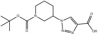 3-(4-Carboxy-[1,2,3]triazol-1-yl)-piperidine-1-carboxylic acid tert-butyl ester Structure