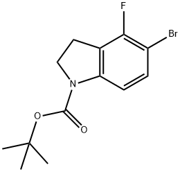 TERT-BUTYL 5-BROMO-4-FLUOROINDOLINE-1-CARBOXYLATE 구조식 이미지