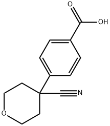 4-(4-cyanotetrahydro-2H-pyran-4-yl)benzoic acid 구조식 이미지