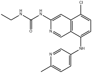 1-(5-chloro-8-((6-methylpyridin-3-yl)amino)isoquinolin-3-yl)-3-ethylurea Structure