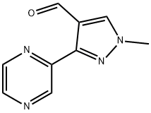 1-methyl-3-(pyrazin-2-yl)-1H-pyrazole-4-carbaldehyde Structure