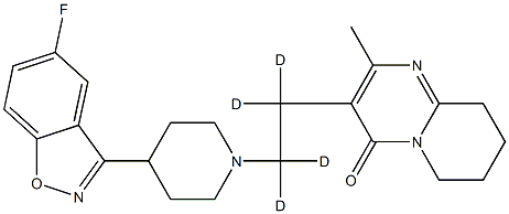 2-methyl-3-[1,1,2,2-tetradeuterio-2-[4-(5-fluoro-1,2-benzoxazol-3-yl)piperidin-1-yl]ethyl]-6,7,8,9-tetrahydropyrido[1,2-a]pyrimidin-4-one Structure