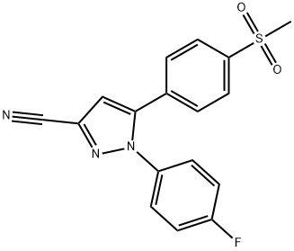 1-(4-fluorophenyl)-5-[4-(methylsulfonyl)phenyl]-pyrazole-3-carbonitrile Structure