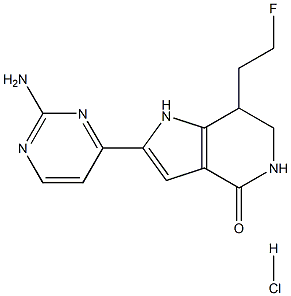 2-(2-aminopyrimidin-4-yl)-7-(2-fluoroethyl)-6,7-dihydro-1H-pyrrolo[3,2-c]pyridin-4(5H)-one hydrochloride Structure