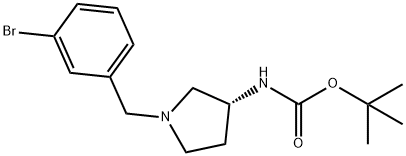 (R)-tert-Butyl 1-(3-bromobenzyl)pyrrolidin-3-ylcarbamate Structure