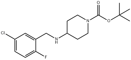 tert-Butyl 4-(5-chloro-2-fluorobenzylamino)piperidine-1-carboxylate 구조식 이미지
