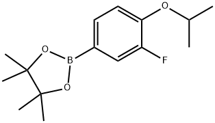 2-(3-Fluoro-4-isopropoxyphenyl)-4,4,5,5-tetramethyl-1,3,2-dioxaborolane 구조식 이미지