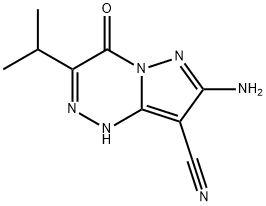 7-Amino-3-isopropyl-4-oxo-1,4-dihydro-pyrazolo[5,1-c][1,2,4]triazine-8-carbonitrile Structure