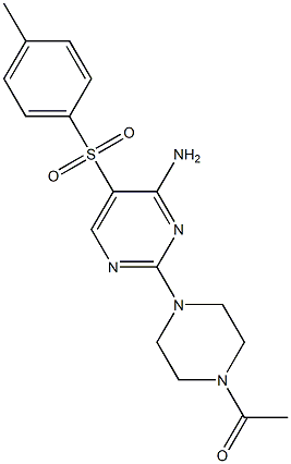 1-[4-[4-amino-5-(4-methylphenyl)sulfonylpyrimidin-2-yl]piperazin-1-yl]ethanone Structure