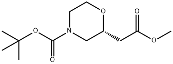 (R)-tert-butyl 2-((methoxycarbonyl)methyl)morpholine-4-carboxylate 구조식 이미지